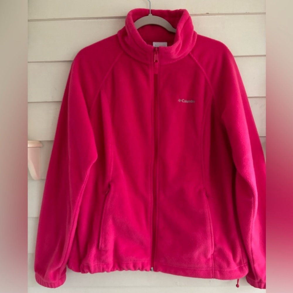 Columbia Hot Pink Zip Up Fleece Jacket Size L NWOT